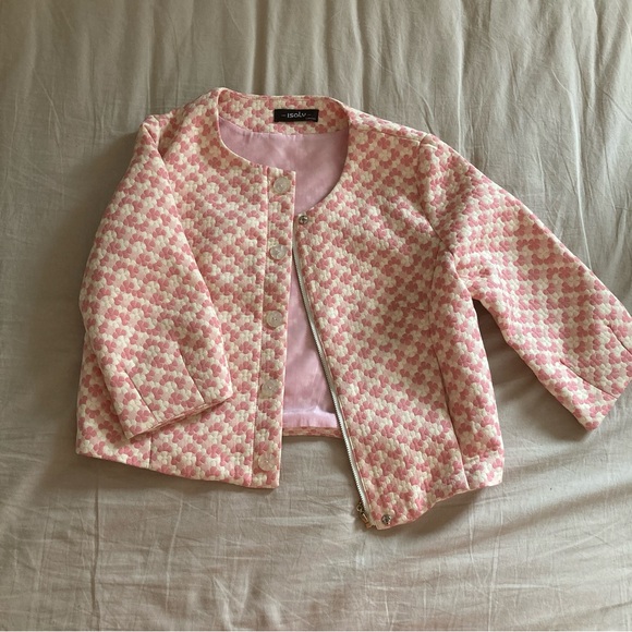 Pink 2 piece jacket + skirt set - Picture 3 of 7